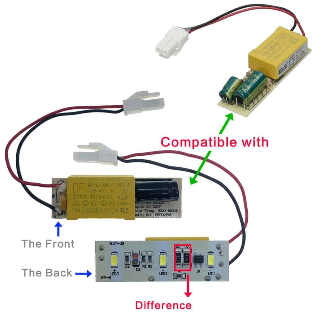 Carte électronique LED Pour Réfrigérateur Candy W27-39 - 220V, 6000-6500K, Dimensions ~6.5x2 Cm - Remplacement Interne - 6
