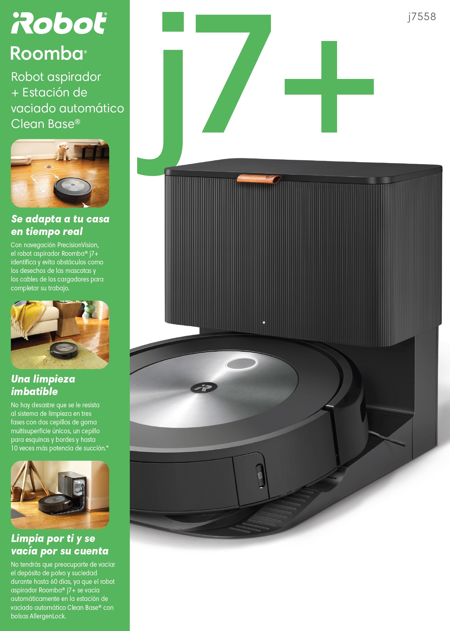 Robot aspirador Roomba® i7+ con vaciado automático, iRobot®